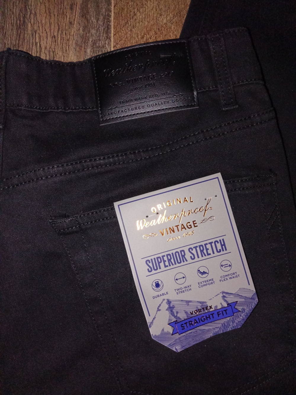 Weatherproof  Vintage Men's Black Stretch Slim Straight Jeans 32 - Picture 7 of 8